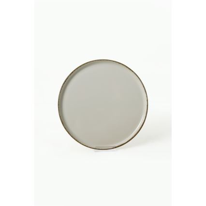 Set da tavola 24 pezzi in ceramica, crema/marrone