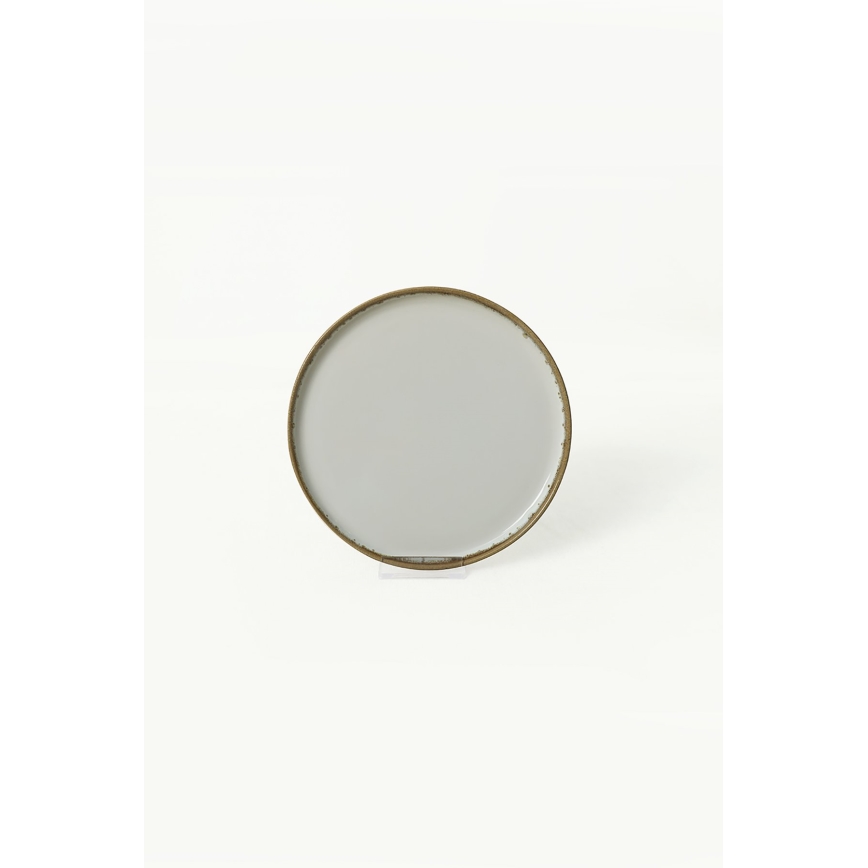 Set da tavola 24 pezzi in ceramica, crema/marrone