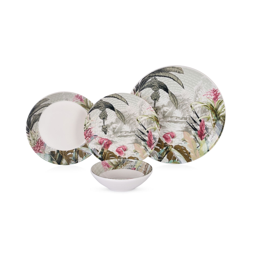 Set da tavola 24 pezzi in ceramica multicolore