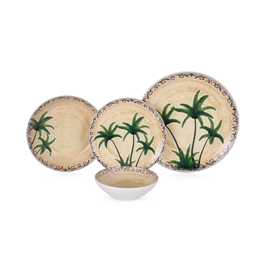 Set da tavola 24 pezzi in ceramica, multicolore