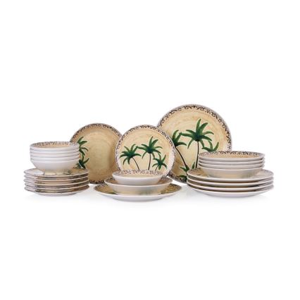 Set da tavola 24 pezzi in ceramica, multicolore