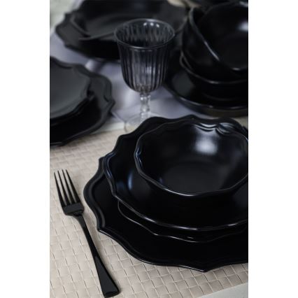 Set da tavola 24 pezzi in gres nero