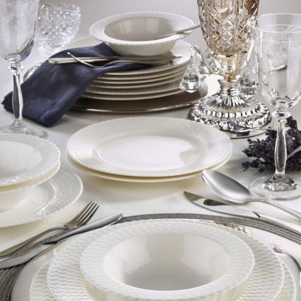 Set da tavola 24 pezzi in porcellana bianca