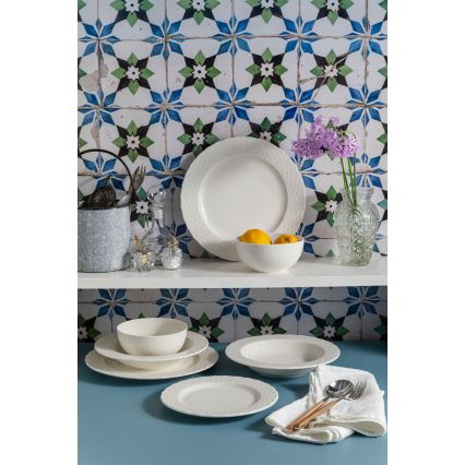 Set da tavola 24 pezzi in porcellana bianca
