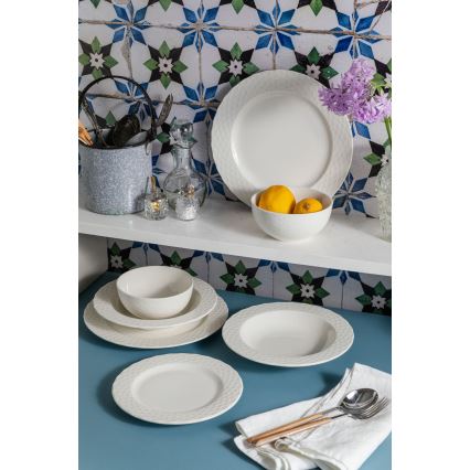Set da tavola 24 pezzi in porcellana bianca