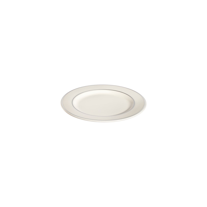 Set da tavola 24 pezzi in porcellana, bianco/argento