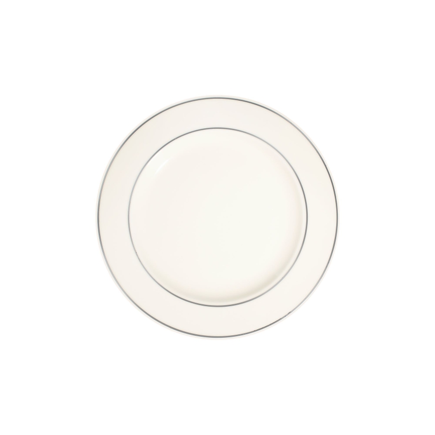 Set da tavola 24 pezzi in porcellana, bianco/argento
