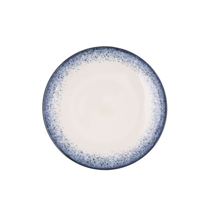 Set da tavola 24 pezzi in porcellana, bianco/blu