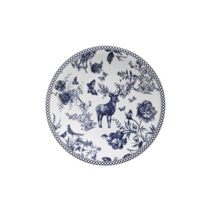 Set da tavola 24 pezzi in porcellana, bianco/blu