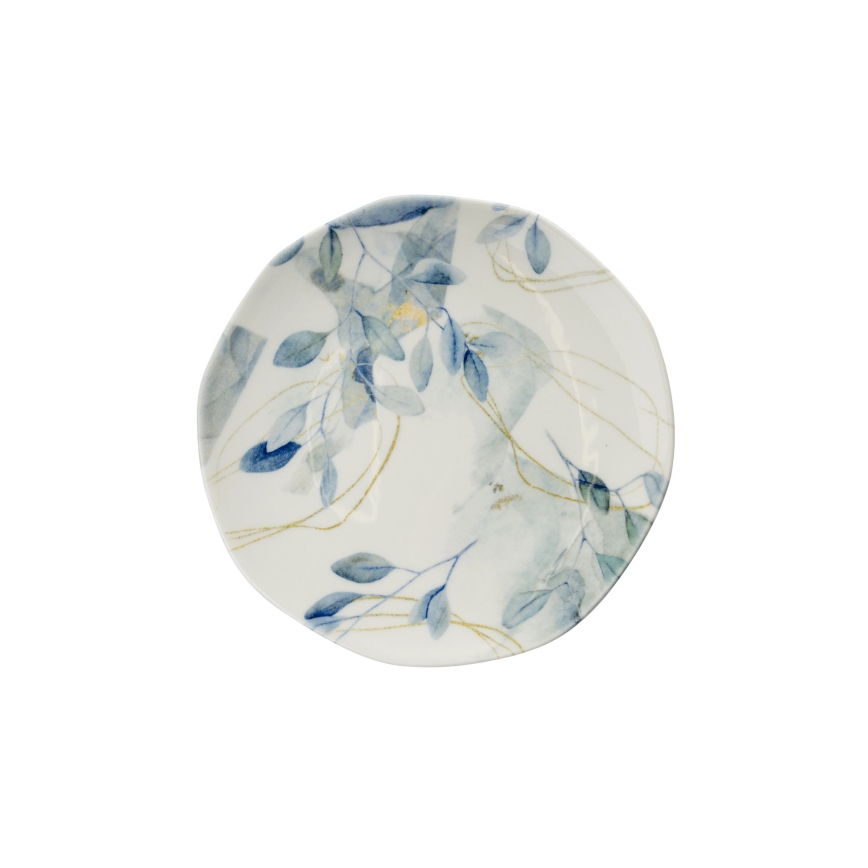 Set da tavola 24 pezzi in porcellana, bianco/blu