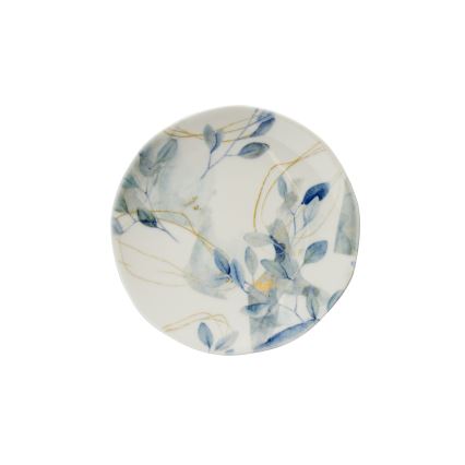 Set da tavola 24 pezzi in porcellana, bianco/blu