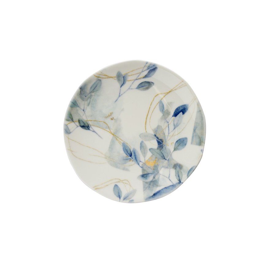 Set da tavola 24 pezzi in porcellana, bianco/blu