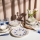 Set da tavola 24 pezzi in porcellana, bianco/blu/rosso