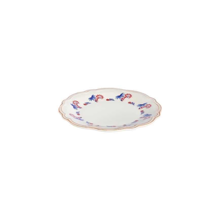 Set da tavola 24 pezzi in porcellana, bianco/blu/rosso