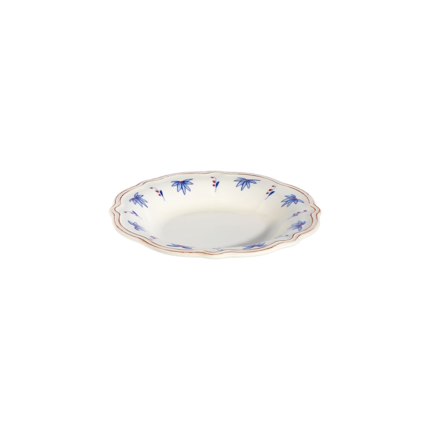 Set da tavola 24 pezzi in porcellana, bianco/blu/rosso