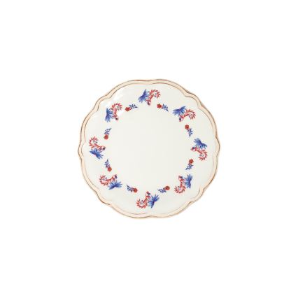 Set da tavola 24 pezzi in porcellana, bianco/blu/rosso