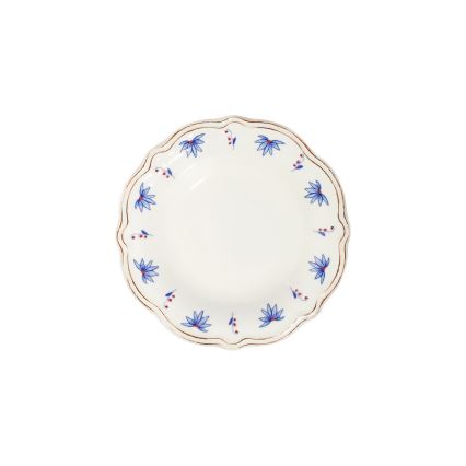 Set da tavola 24 pezzi in porcellana, bianco/blu/rosso