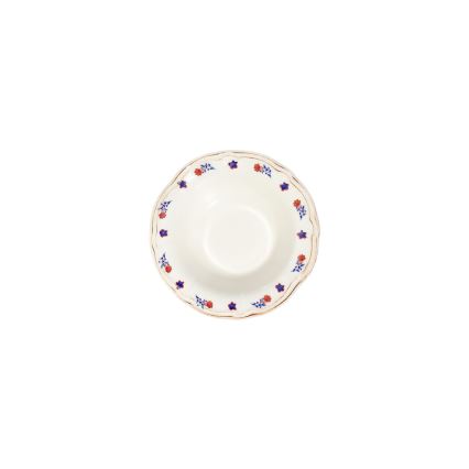 Set da tavola 24 pezzi in porcellana, bianco/blu/rosso