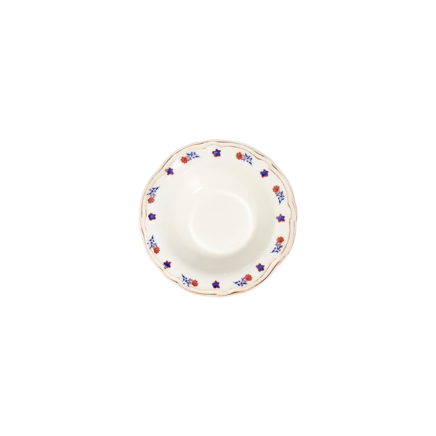Set da tavola 24 pezzi in porcellana, bianco/blu/rosso