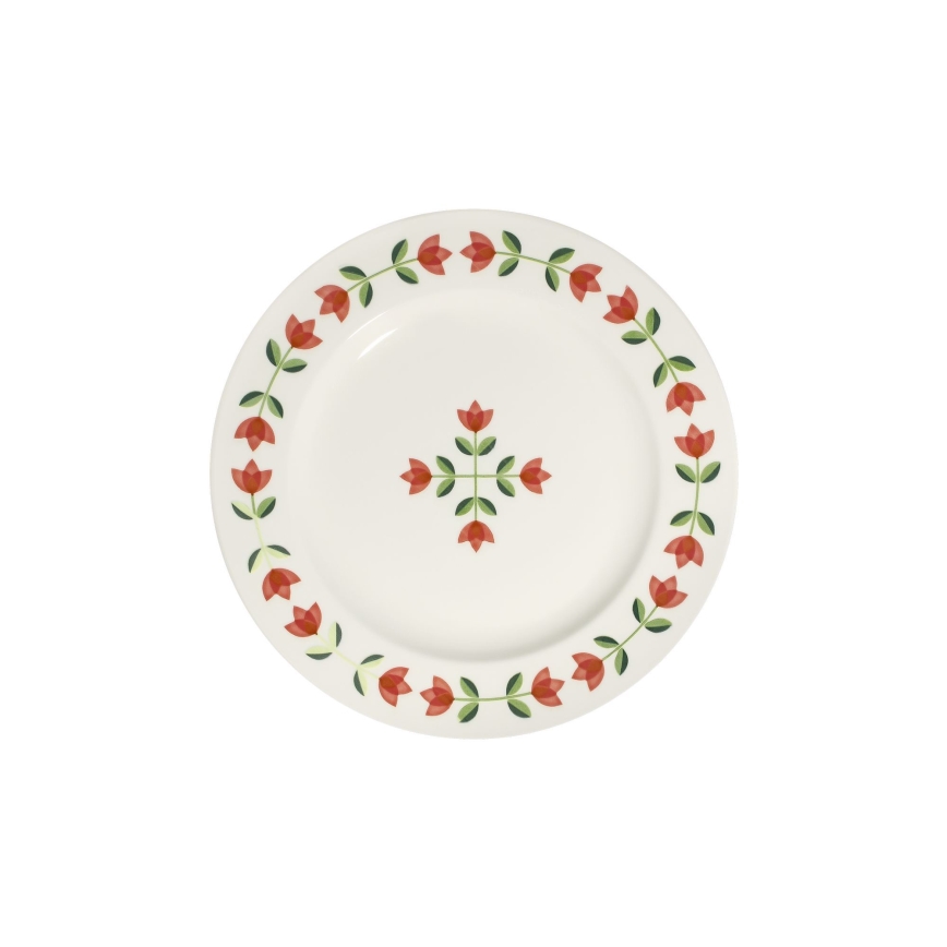 Set da tavola 24 pezzi in porcellana – bianco/rosso/verde