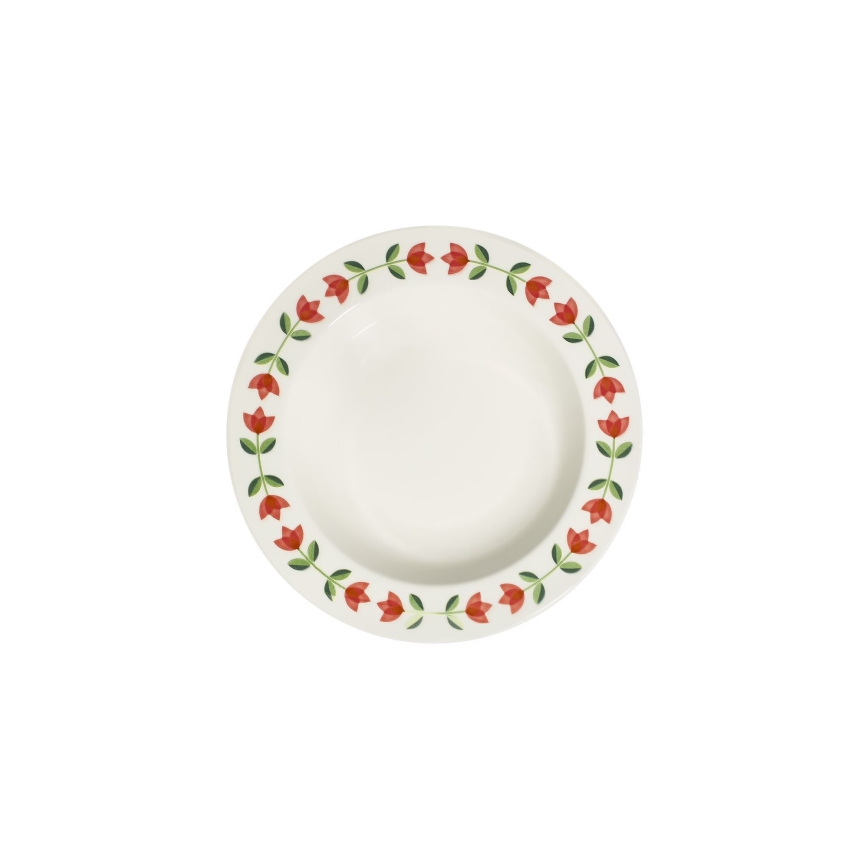 Set da tavola 24 pezzi in porcellana – bianco/rosso/verde