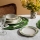 Set da tavola 24 pezzi in porcellana, bianco/verde/giallo