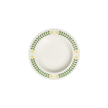 Set da tavola 24 pezzi in porcellana, bianco/verde/giallo
