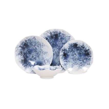 Set da tavola 24 pezzi in porcellana, blu