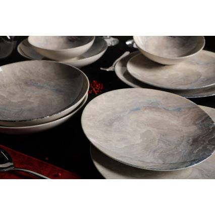 Set da tavola 24 pezzi marrone/porcellana