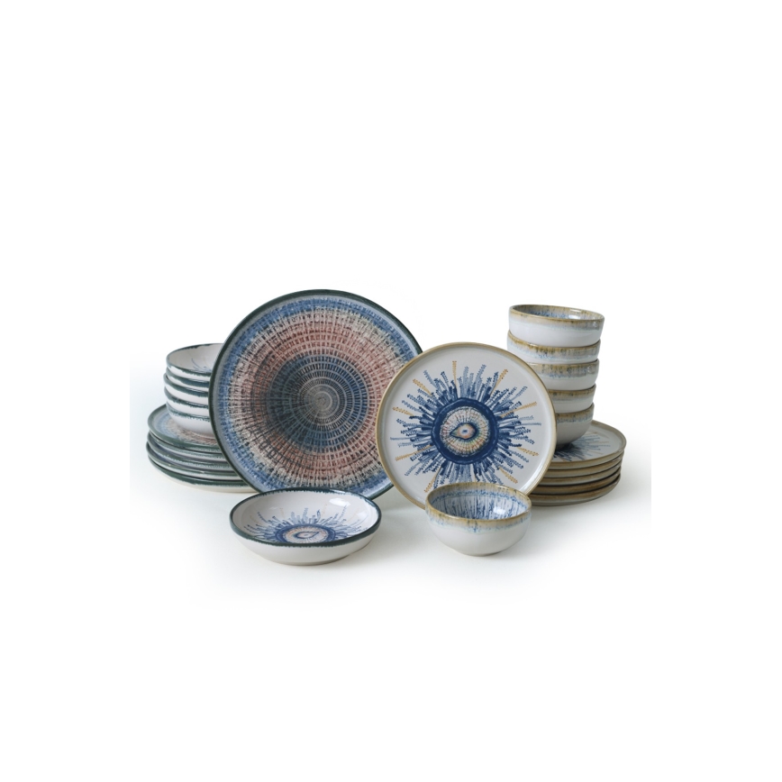 Set da tavola 24 pezzi multicolore/grès