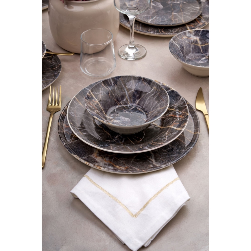 Set da tavola 24 pezzi multicolore in ceramica