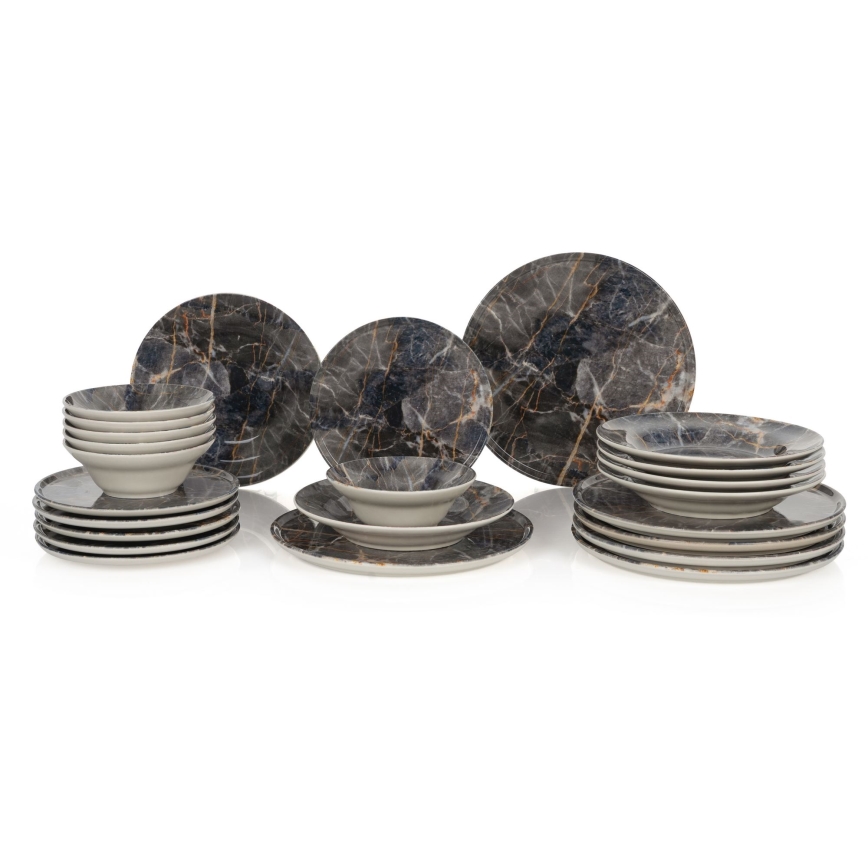 Set da tavola 24 pezzi multicolore in ceramica