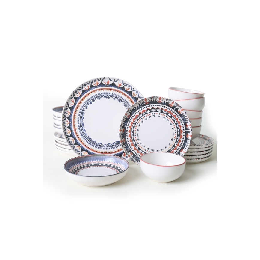 Set da tavola 24 pezzi multicolore in gres