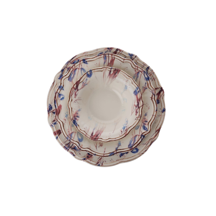 Set da tavola 24 pezzi, multicolore, in porcellana