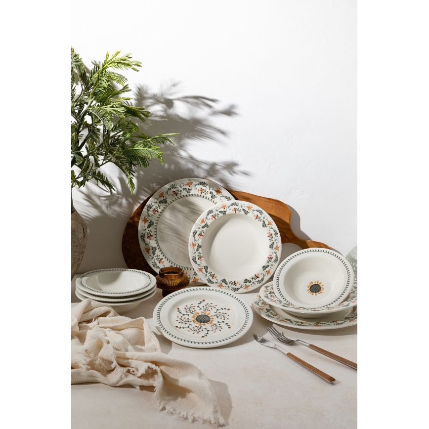 Set da tavola 24 pezzi multicolore in porcellana