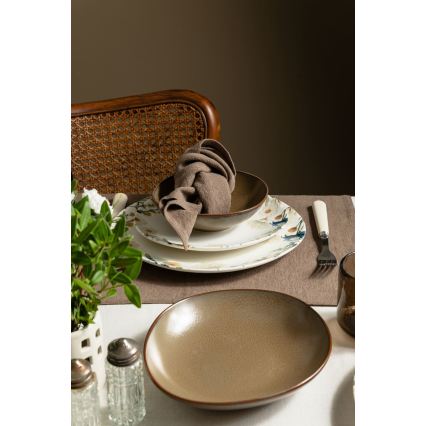 Set da tavola 24 pezzi multicolore/marrone/porcellana