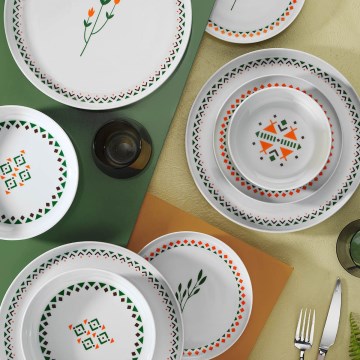 Set da tavola 24 pezzi multicolore/porcellana