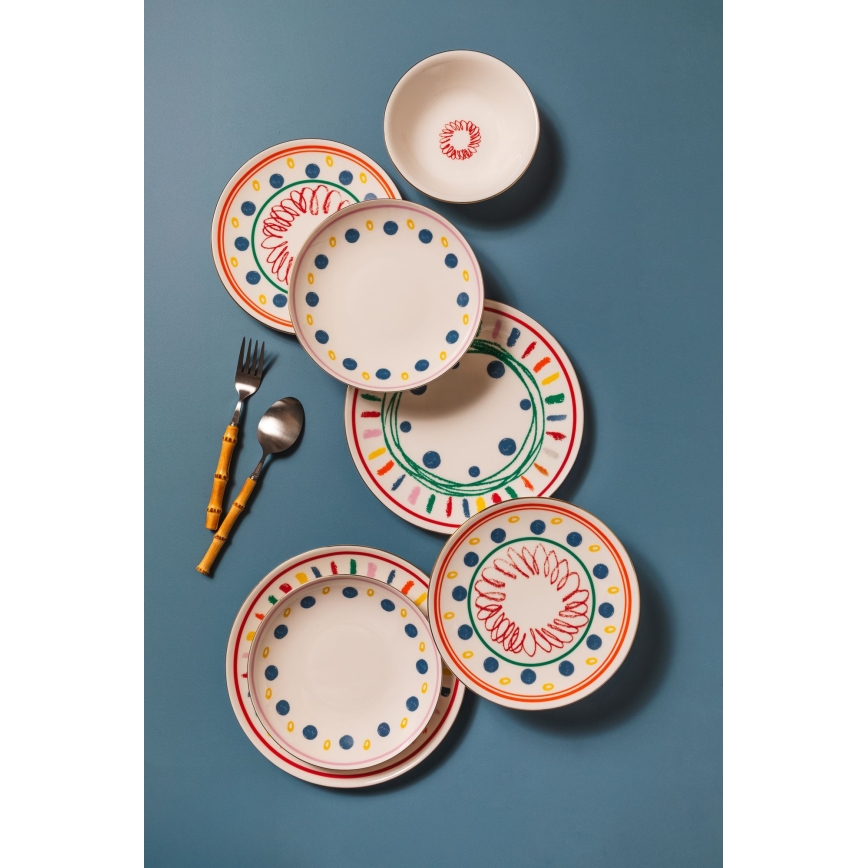 Set da tavola 24 pezzi multicolore/porcellana
