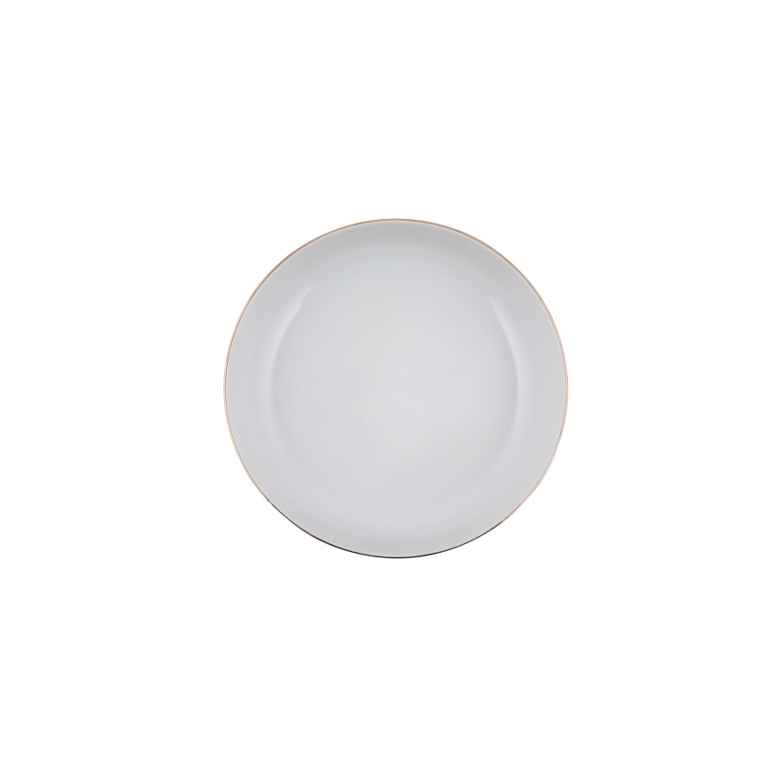 Set da tavola 24 pezzi, porcellana bianca con dettagli oro