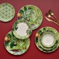 Set da tavola 24 pezzi verde/bianco/ceramica
