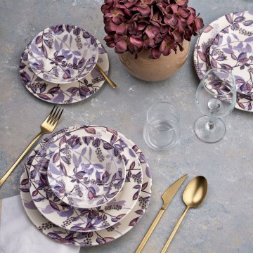 Set da tavola 24 pezzi viola/ceramica
