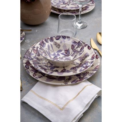 Set da tavola 24 pezzi viola/ceramica