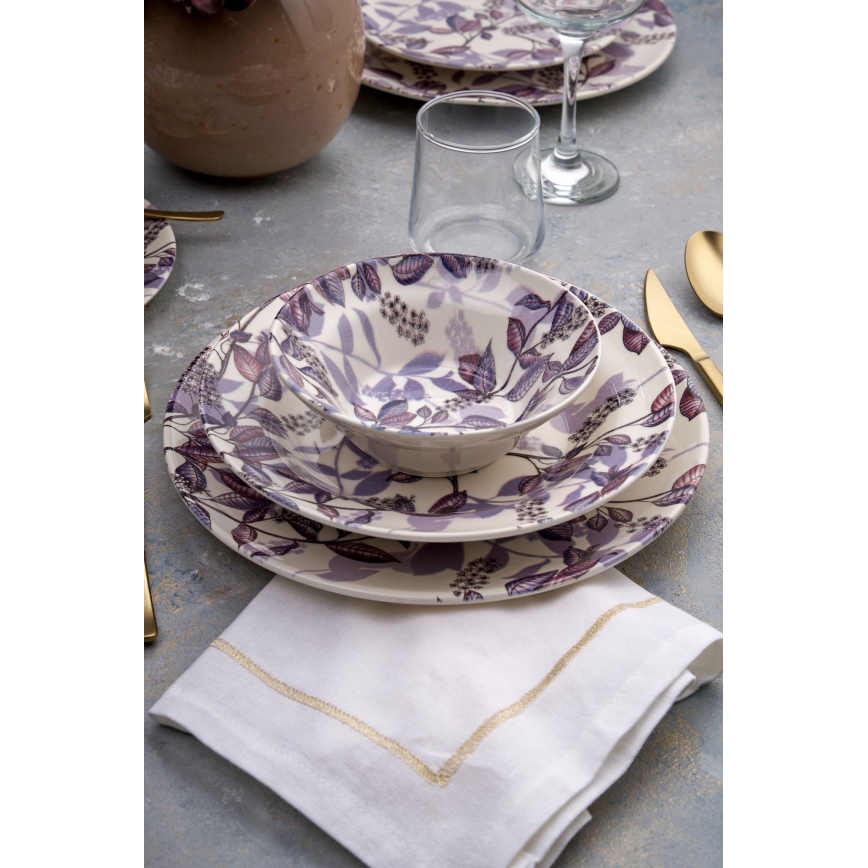 Set da tavola 24 pezzi viola/ceramica