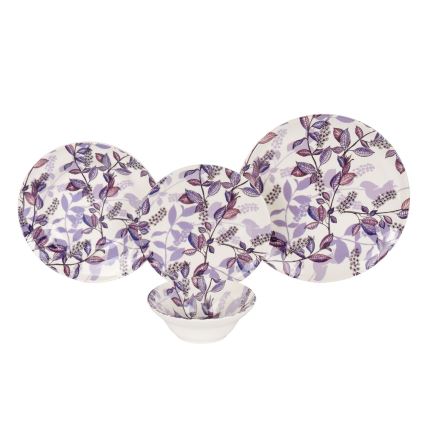 Set da tavola 24 pezzi viola/ceramica