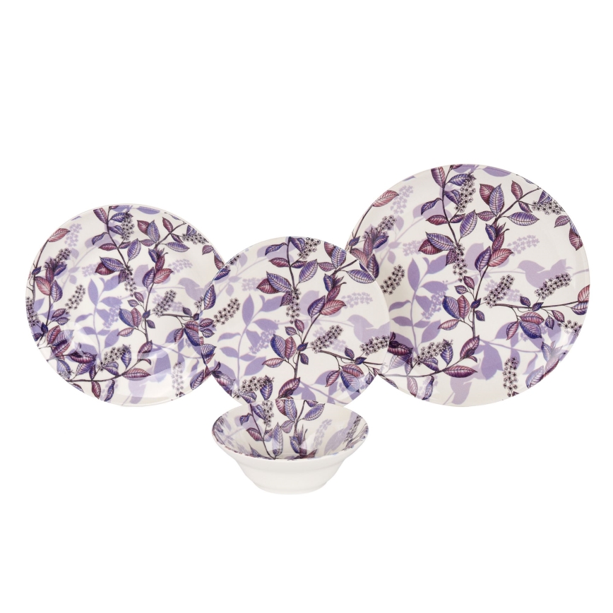 Set da tavola 24 pezzi viola/ceramica