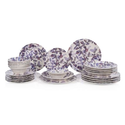 Set da tavola 24 pezzi viola/ceramica
