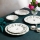 Set da tavola 24 pz bianco/verde/rosso/porcellana