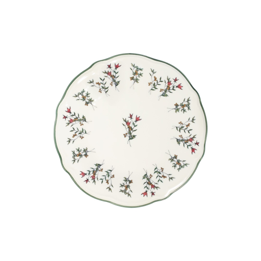 Set da tavola 24 pz bianco/verde/rosso/porcellana