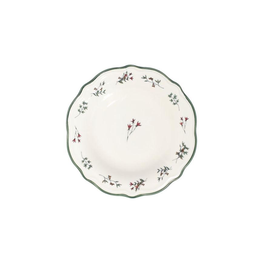 Set da tavola 24 pz bianco/verde/rosso/porcellana
