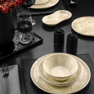 Set da tavola 27 pezzi beige/porcellana